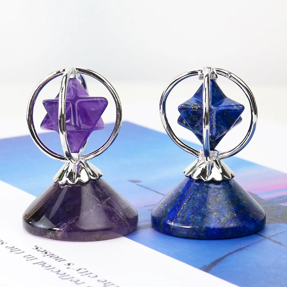 

Real Quartz Merkaba Cube Craft Pendant Energy Domain Stone Star of David Kabbalah Amethyst Lapis Lazuli Necklace Altar Crystal