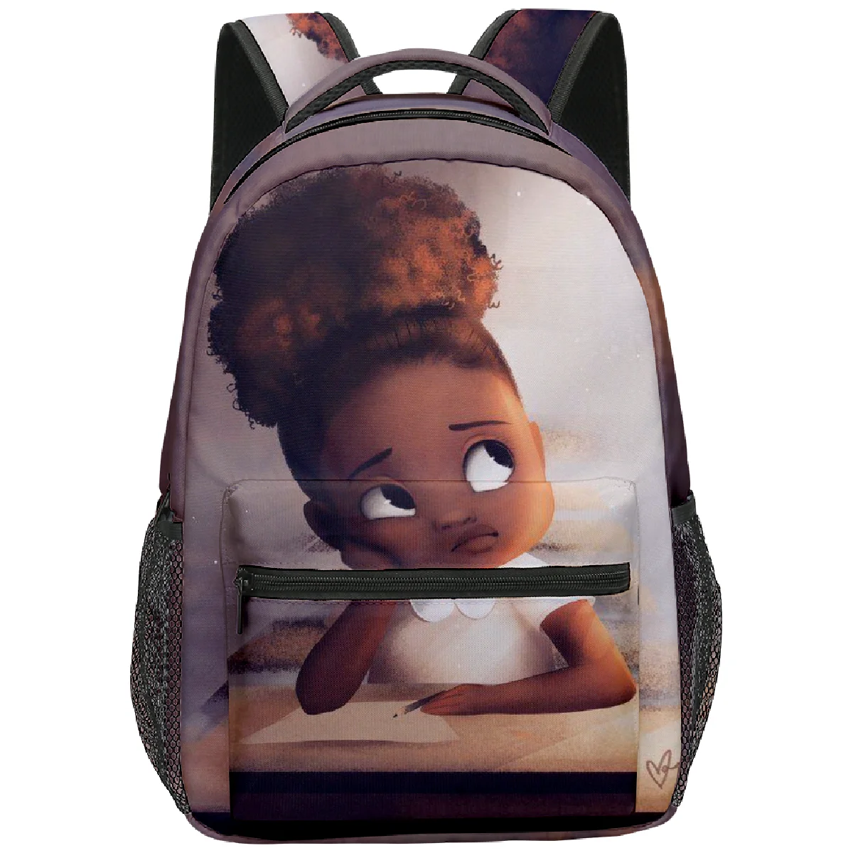 

Fashion Novelty Cool African girls student Bookbag Notebook Backpacks 3D Print Oxford Waterproof Boys/Girls Travel Backpacks