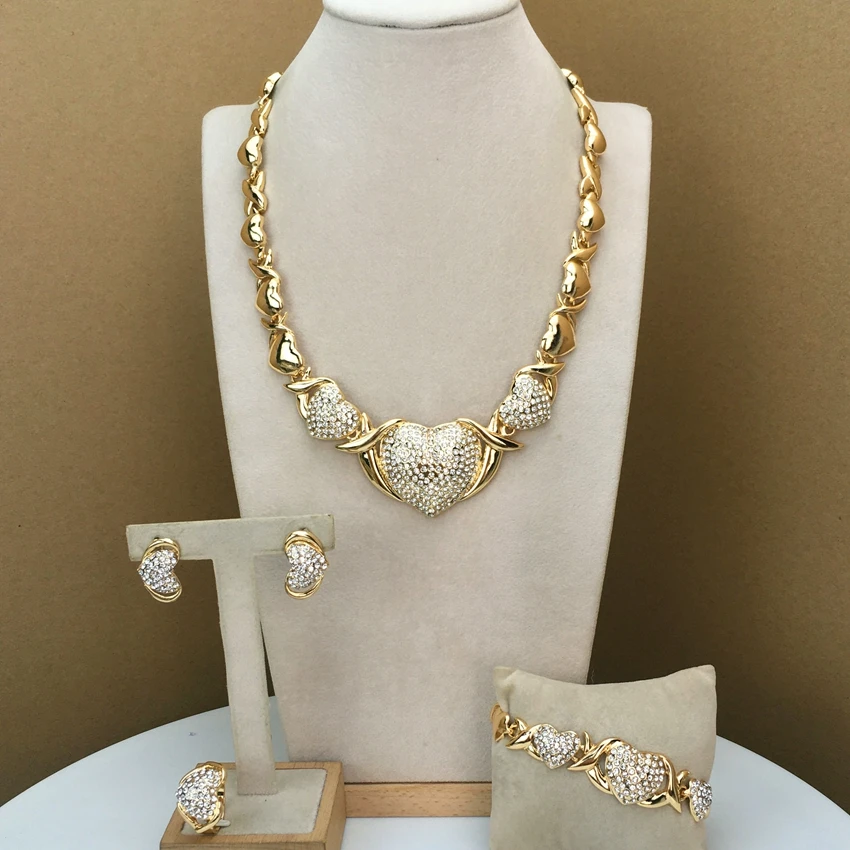 Klassischer Herzschmuck Umarmungen und Küsse Schmuck XOXO Schmuck Afrikanischer Modeschmuck für Frauen FHK10242