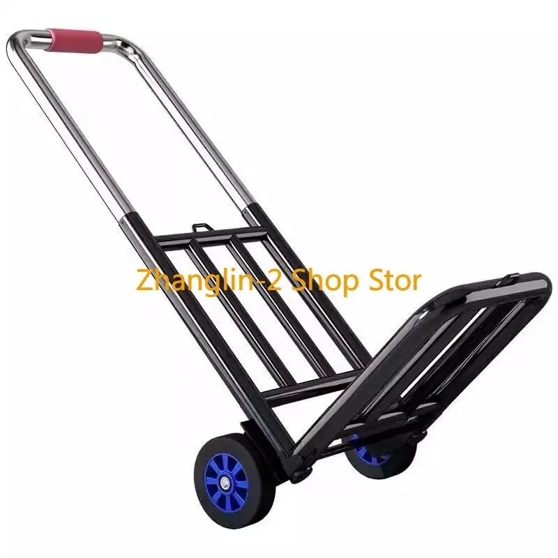 2024Portable Folding Shopping Hand Cart Express Delivery Carrying Capacity with Wheels with Pull Rod Scalable Climb Stairs