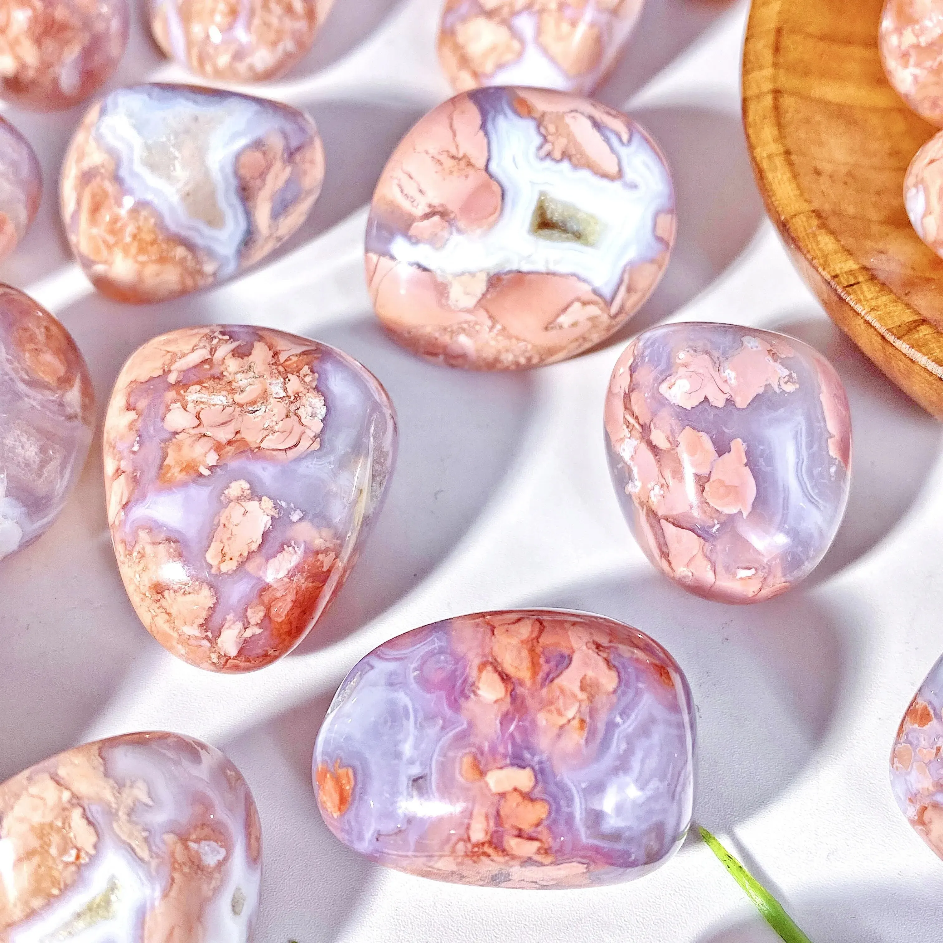 5PCS 10-50mm High Quality Pink Agate Natural Tumbled Crystal Stones,Natural Crystals Quartz Minerals,Gemstones,Glitter