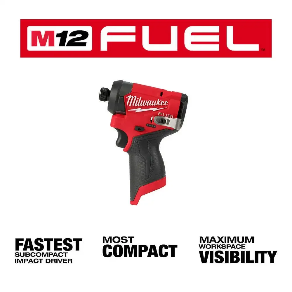 New  Milwaukee FID2 /3453-20XC M12 FUEL 12V Impact Driver w/ 4.0 AH Extended  second-hand Battery