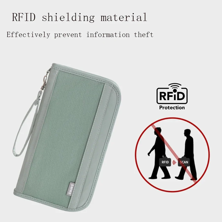 Travel Wallet RFID Blocking Family Passport Holder Carry Storage Case Passport Holder Cash Document Organizer for Cards/Tickets