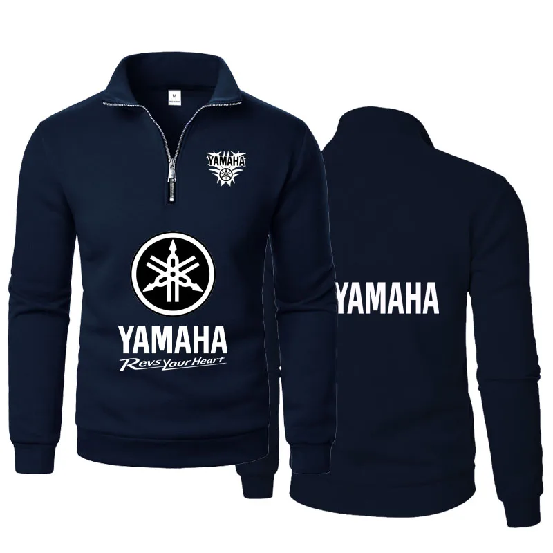 

Yamaha Men's Pullover With Zipper On The Front Solid-Colored High-Necked Fleece Base Shirt Jacket For Men Warmth During Cycling