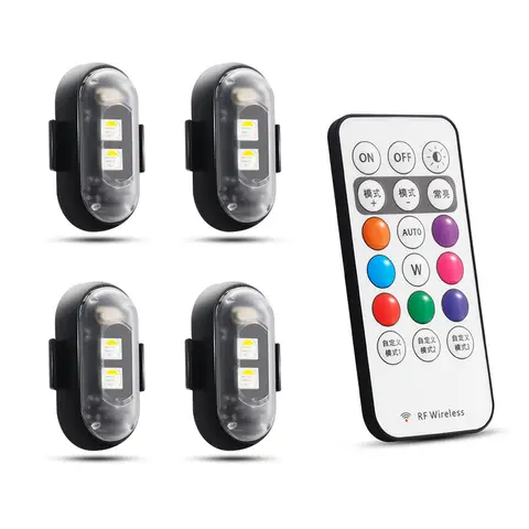 RGB Led 항공기 스트로브 조명 오토바이 조명 LED 플래시 위치 무선 조명 항공기 비행기 헬리콥터 경고등