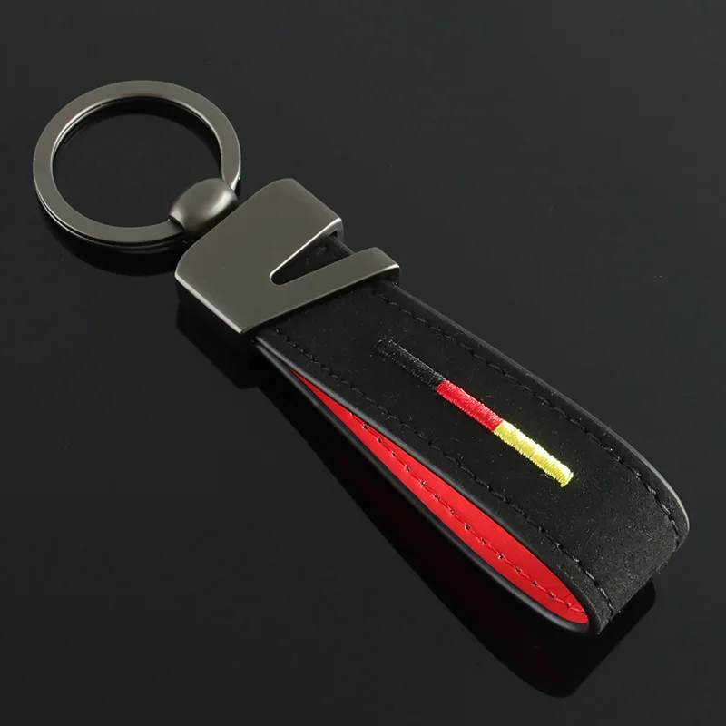 Suede Leather Car Keychain Keyring Keyfob Germany France Italy National Flag Key Chain Ring Fob Gift