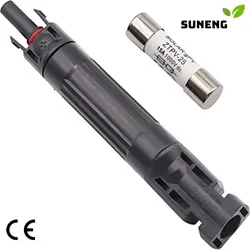 1000V Solar PV Fuse Connector Solar Fuse In-line Holder 15A 20A 25A 30A 32A Fuse 10x38 IP67  Solar Panel  Connector