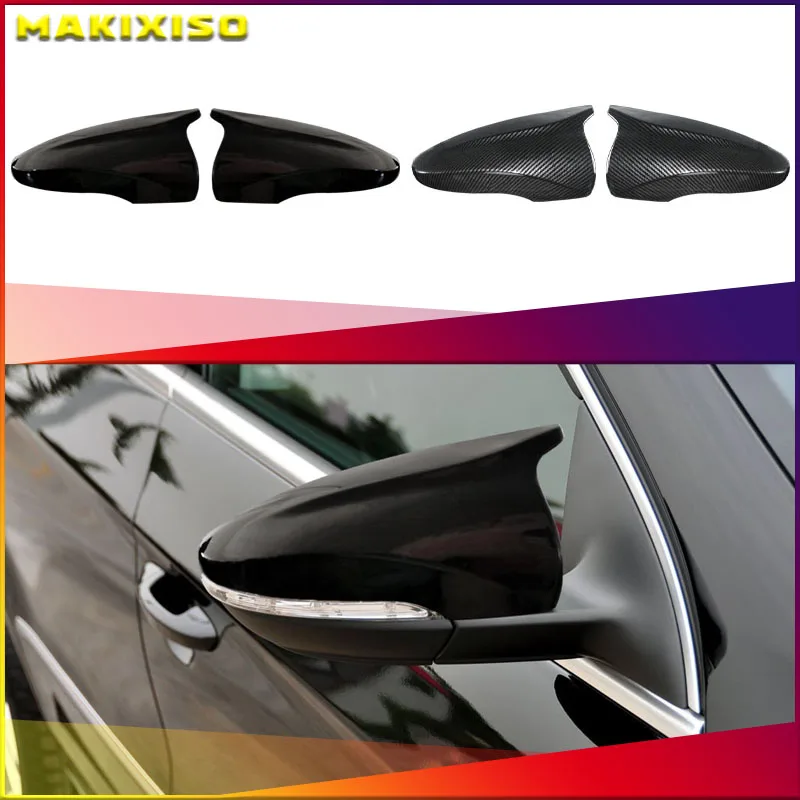 

Carbon Fiber Style Black Rearview Side Mirror cover Cap Replacement for VW JETTA MK6 Volkswagen Passat B7 Scirocco Beetle CC Eos