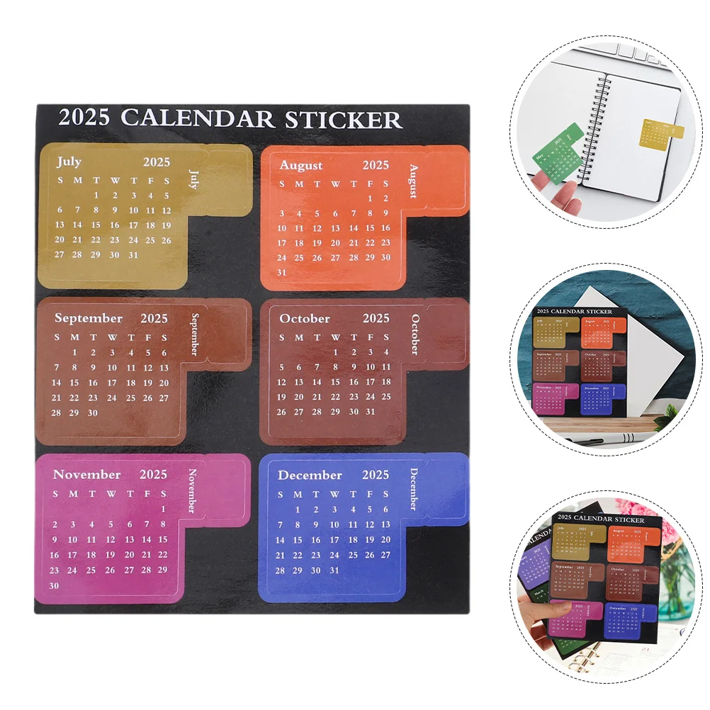 

2Set 2025 Monthly Planner Stickers Colorful Organize Schedule Foldable Design Multi Functional Use