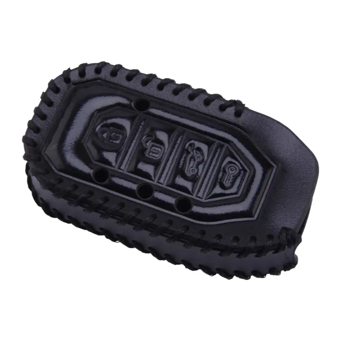 Funda con mando a distancia de cuero PU negro RFX-P2WG15-SS apta para mando a distancia Compustar G15 de 2 vías