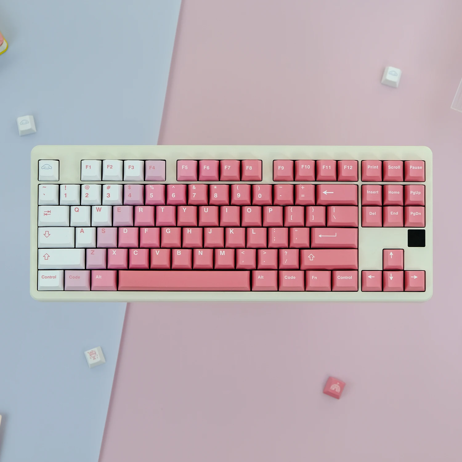 KYOMOT 128 Keys Gradient Cherry Blossoms Keycap PBT Dye Sub Cherry Profile Keycaps for MX Switch Custom DIY Mechanical Keyboard