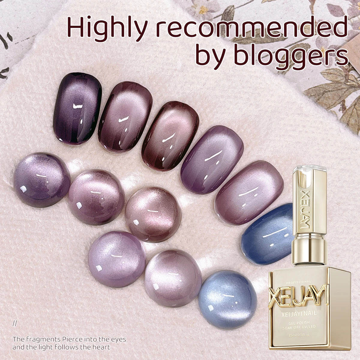 1 PC CAT EYE เล็บเจล 2025 สไตล์ใหม่สีฟ้าสีม่วง CAT EYE Nail Art เหมาะสําหรับผู้หญิงเล็บ Salon Design สําหรับฤดูร้อน