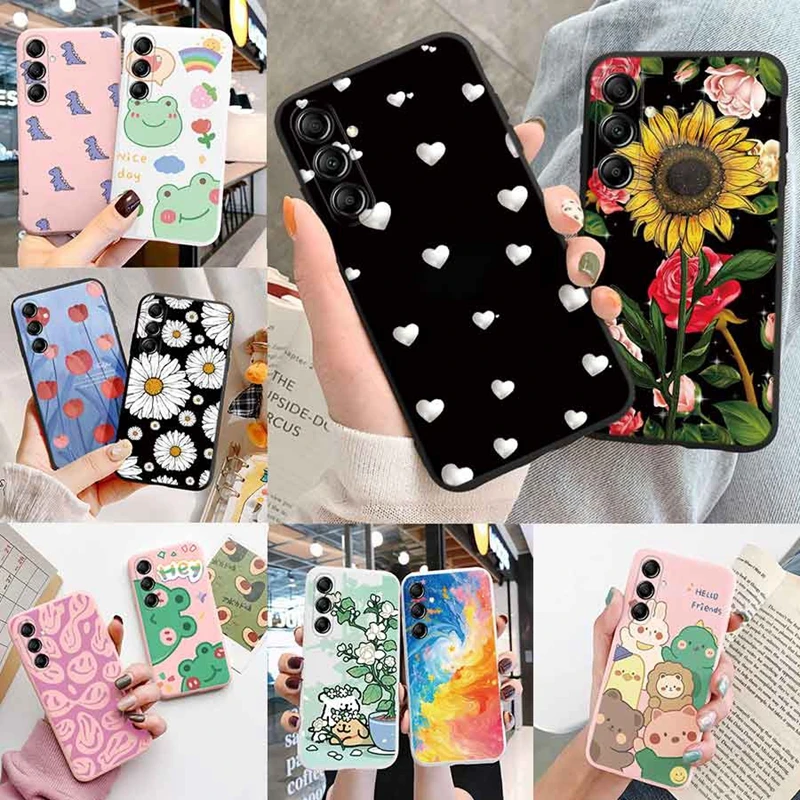 Frog Dinosaur Flower Love Marble Phone Case For Samsung Galaxy A13 A14 A15 A25 A35 A55 5G Silicone Shockproof Protection Cover