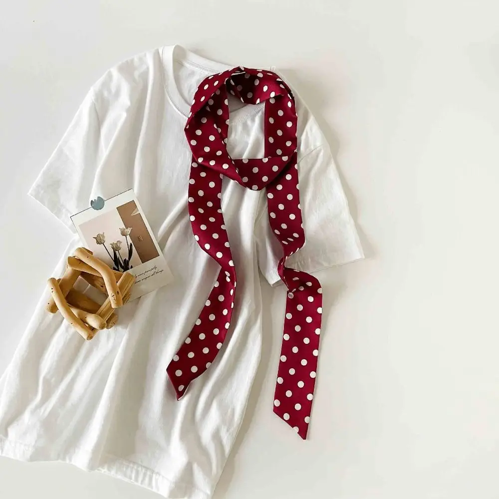 خمر تصميم 180 سنتيمتر طويل طول وشاح البولكا نقطة الشيفون خمر منديل غطاء الرقبة عصابات الزخرفية ارتداء اليومي #2