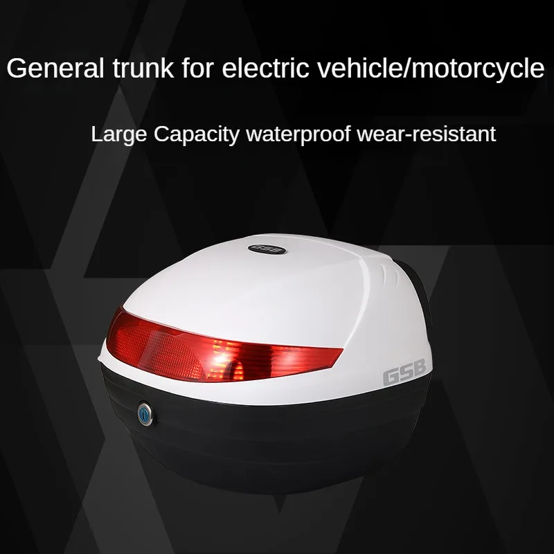 Motorcycle Trunk, Electric Vehicle Universal Thickened Waterproof Anti-fall Storage Reflective Trunk Moto Accessories Toolbox