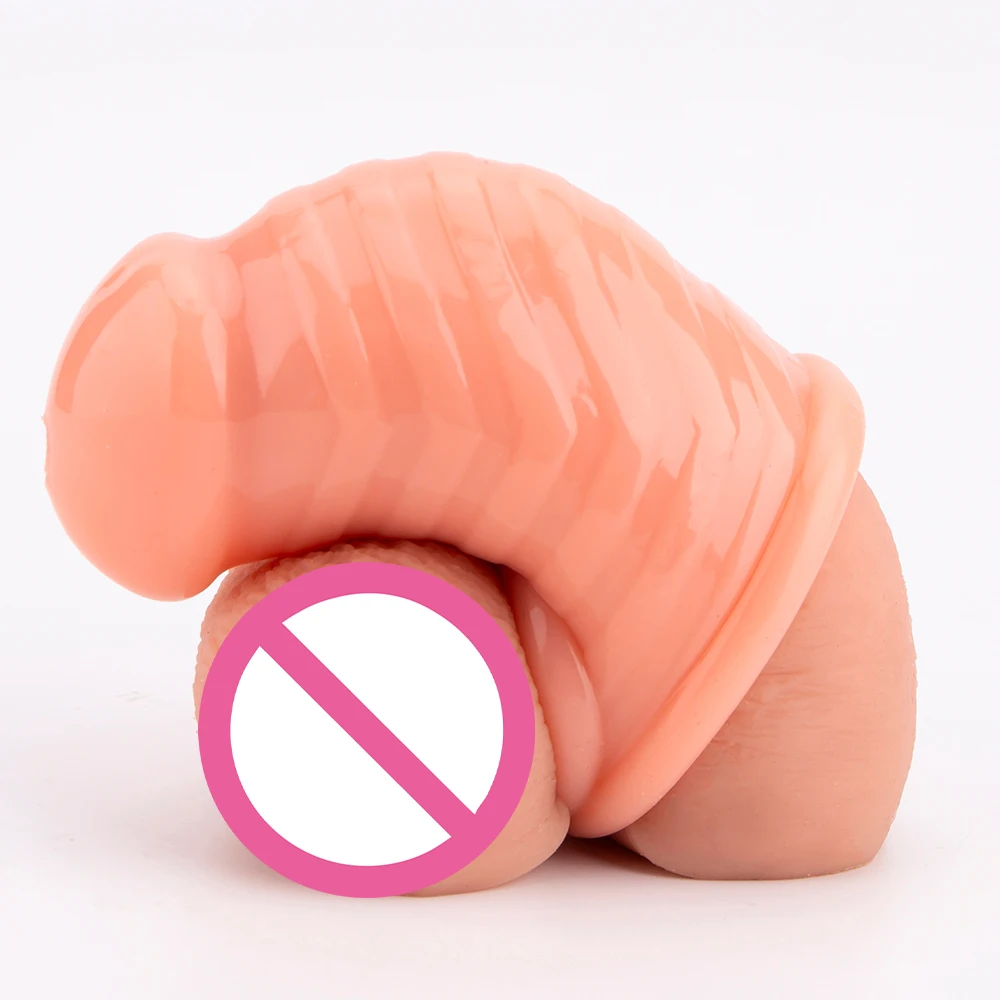 

Cock Ring Male Silicone Chastity Cage Penis Enlargement Extender Reusable Penis Sleeves Condom Penis Ring Adult Sex Toys For Men