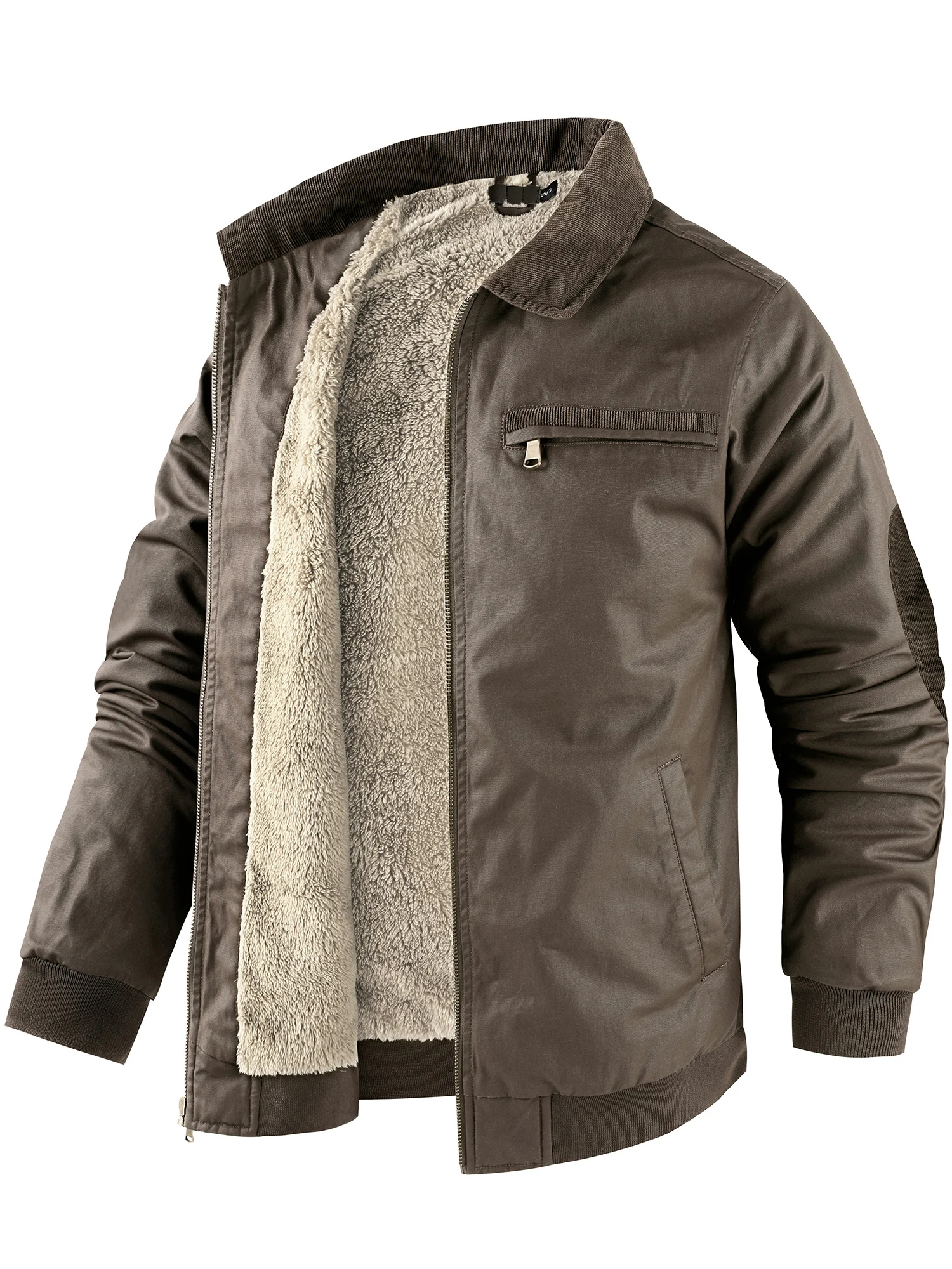 

Парки на утолщенной флисовой подкладке из чистого хлопка, свободная рабочая одежда, пальто, осенне-зимний стиль, мужская повседневная хлопковая куртка с отложным воротником