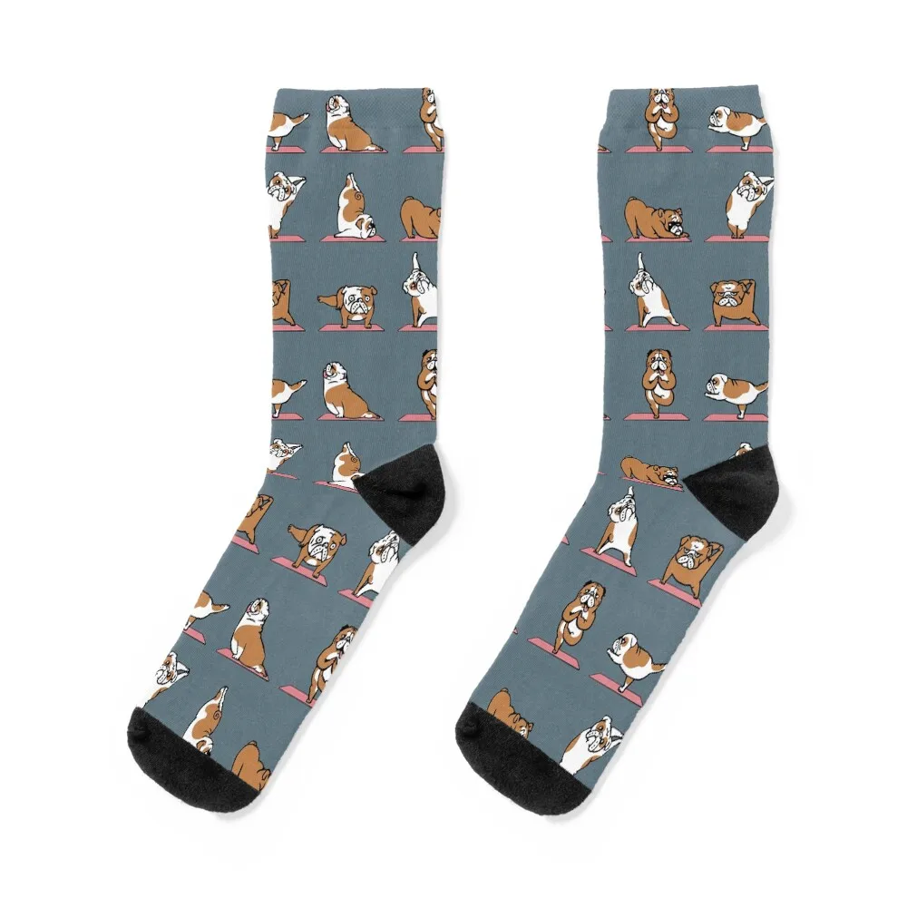 

English Bulldog Yoga Socks short Crossfit man Women Socks Men's