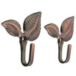 2Pcs Home&Living Leaf Shape Curtain Door Wall Hat Hooks Holder Hanger Bathroom Accessories Wall Hooks Ganchos Perchero