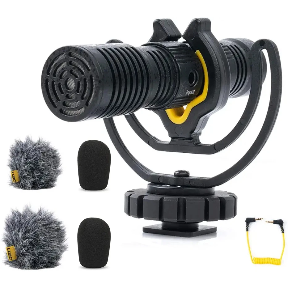 

Deity V-Mic D4 Duo Microphone Mini Portable Voice Recorder Cardioid Interview Mic with 4 Windscreens for Vlog Pocket Cam DSLR