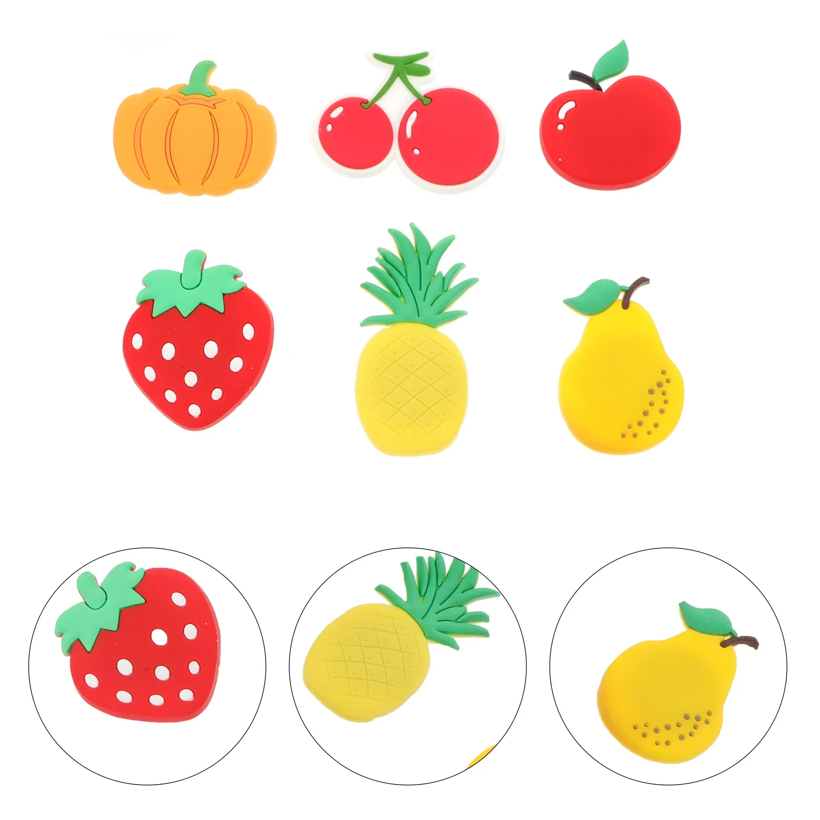 10 قطعة الفواكه المغناطيسية على شكل سيليكون مغناطيس الثلاجة الثلاجة الديكور الملونة اكسسوارات المطبخ الاطفال لطيف الفاكهة