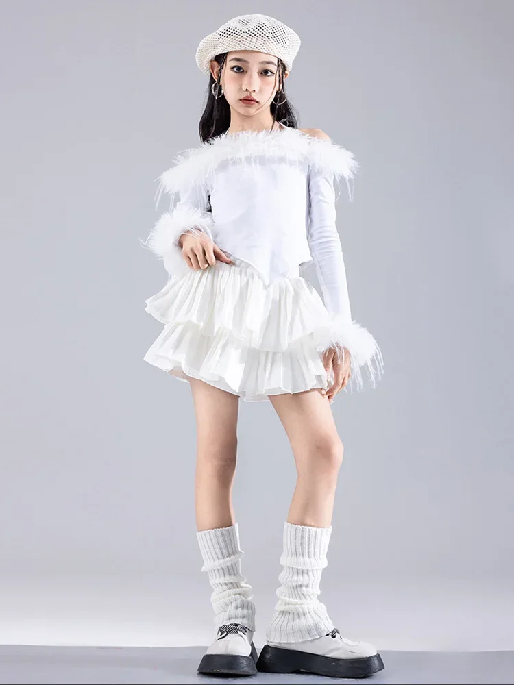 Ensemble Hip Hop pour filles, haut court, pantalon Cargo, jupes de danse Jazz élégantes K-pop pour enfants, Costume Streetwear