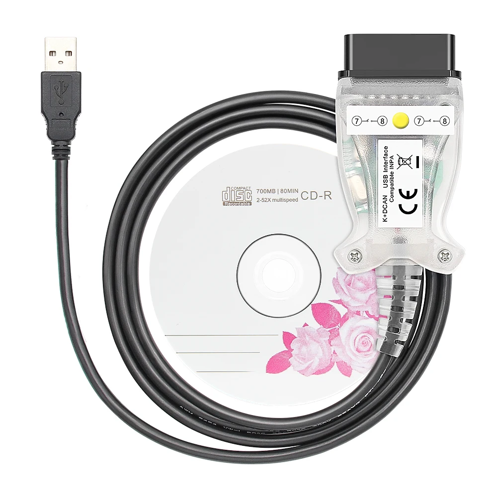 For BMW K DCAN K+CAN FTDI Chip OBD2 Auto Diagnostic Tool Scanner Switch USB Interface Cable K+DCAN for BMW