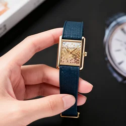 Denique Mosaic CTS Watch Strap For Cartier Tank For Cartier Dumont Quick Release Spring Clasp Buckle Diver FKM Rubber Watch Band