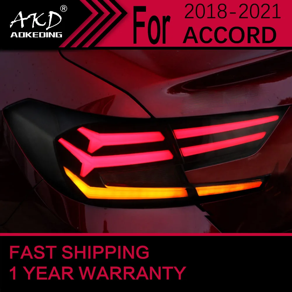 Car Lights for Honda Accord G10 LED Tail Light 2018-2021 Accord Rear Stop Lamp Brake Signal DRL Reverse Automotive Accessories