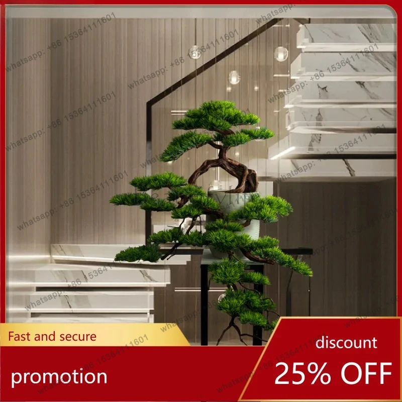 HT large-scale floor-to-ceiling entrance ornament welcome pine simulation green plant decoration ornament housewarming