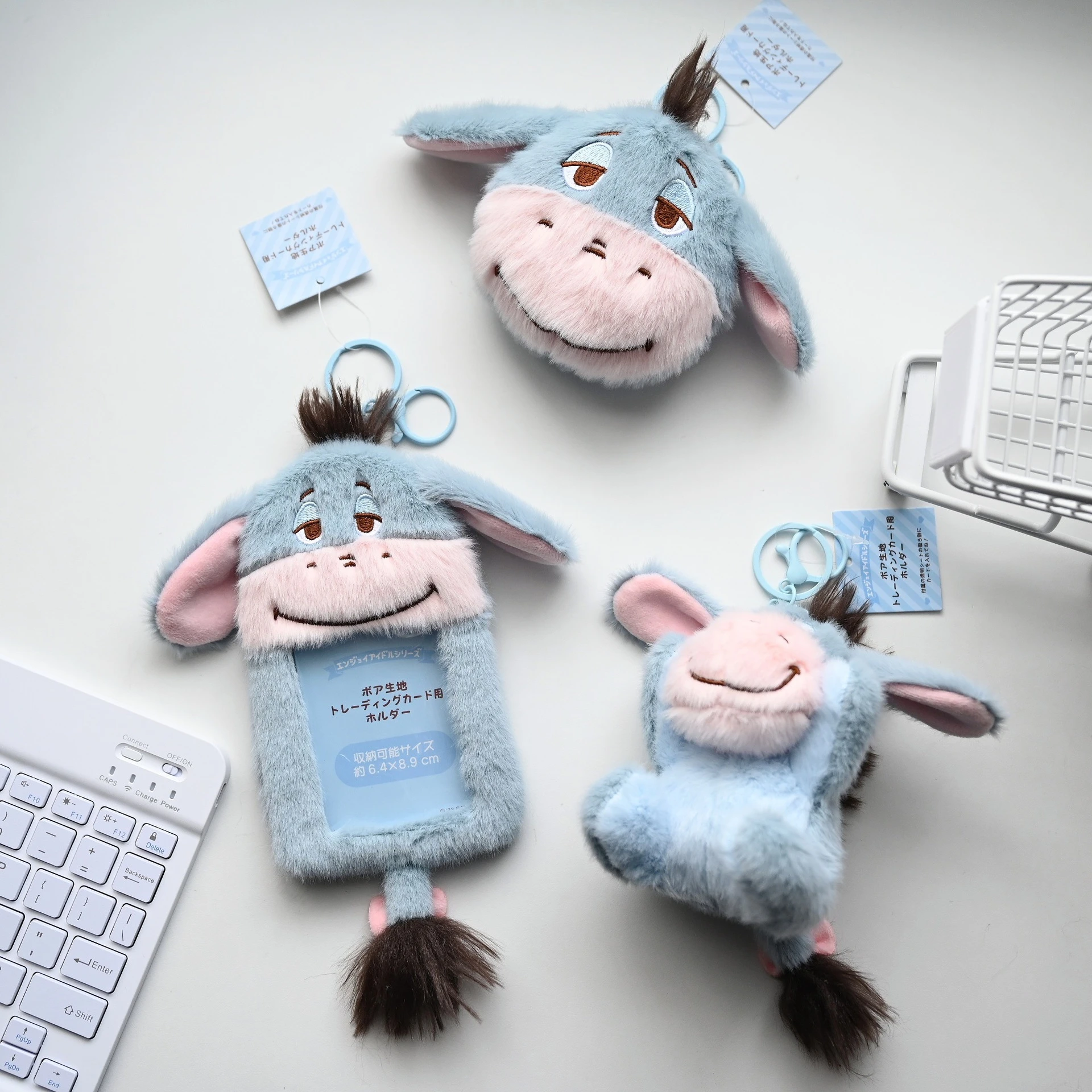 New Cute Eeyore Donkey Plush Card Holder Coin Purse Doll Pendant Keychain Multifunctional Cartoon Storage Bag