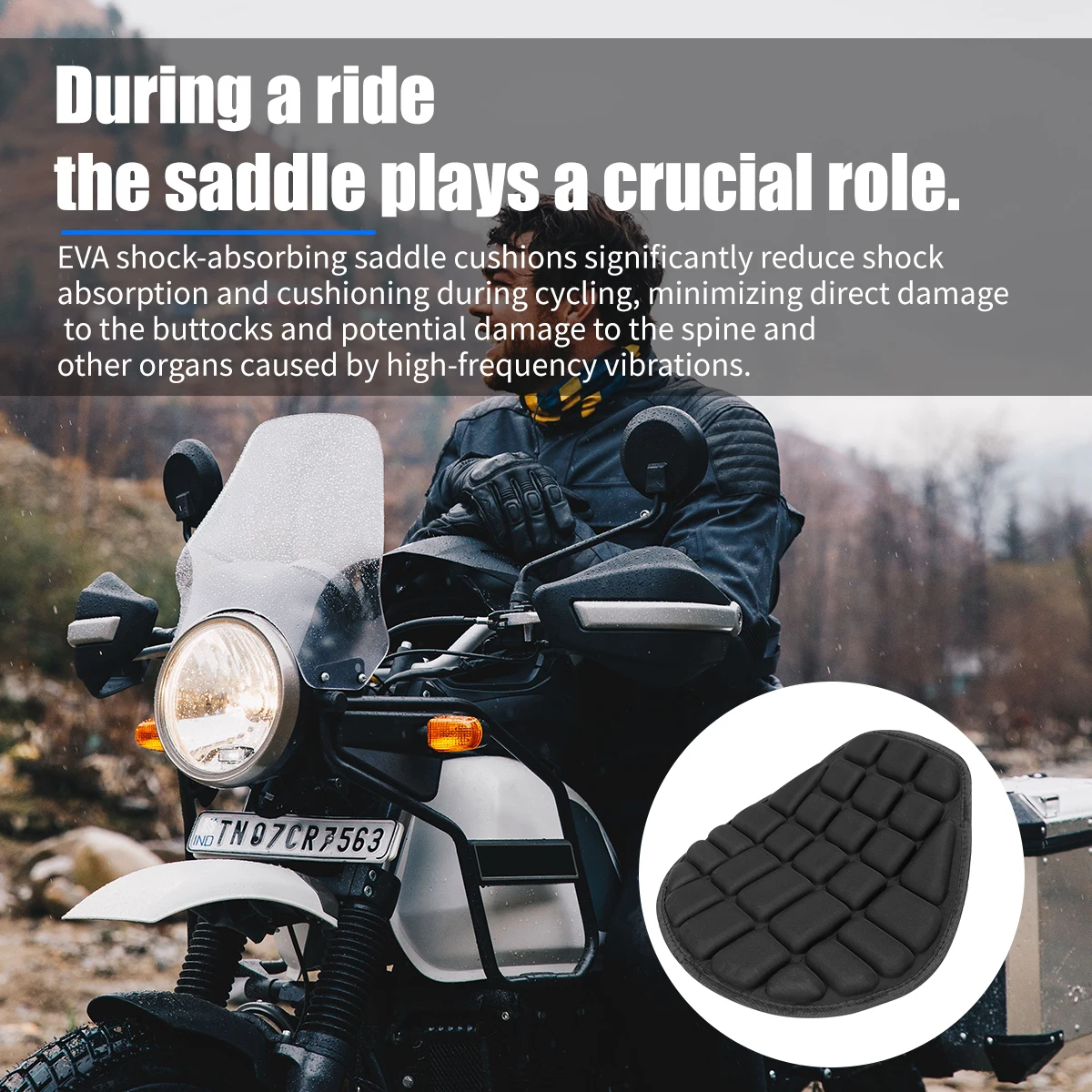 Cooling Motorcycle Seat For Hot Days Motorcycle Saddle Wrinkle Recovery High Resilience Washable Anti-skid Particles