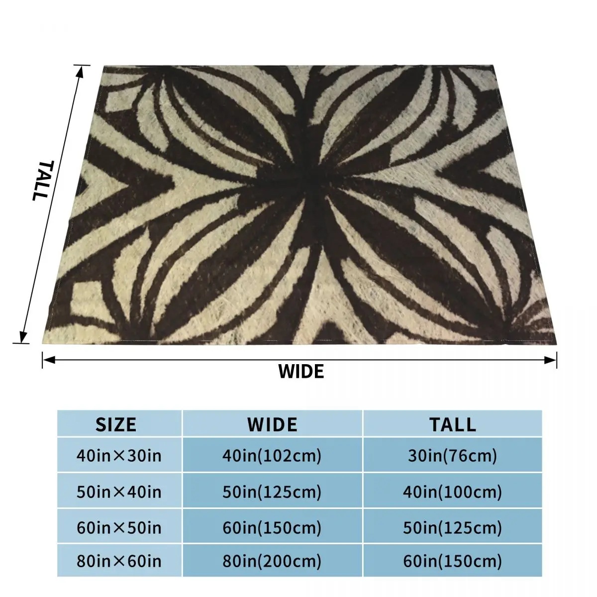 Tongan Tapa Design Throw Blanket Softest Thin Nap Blankets