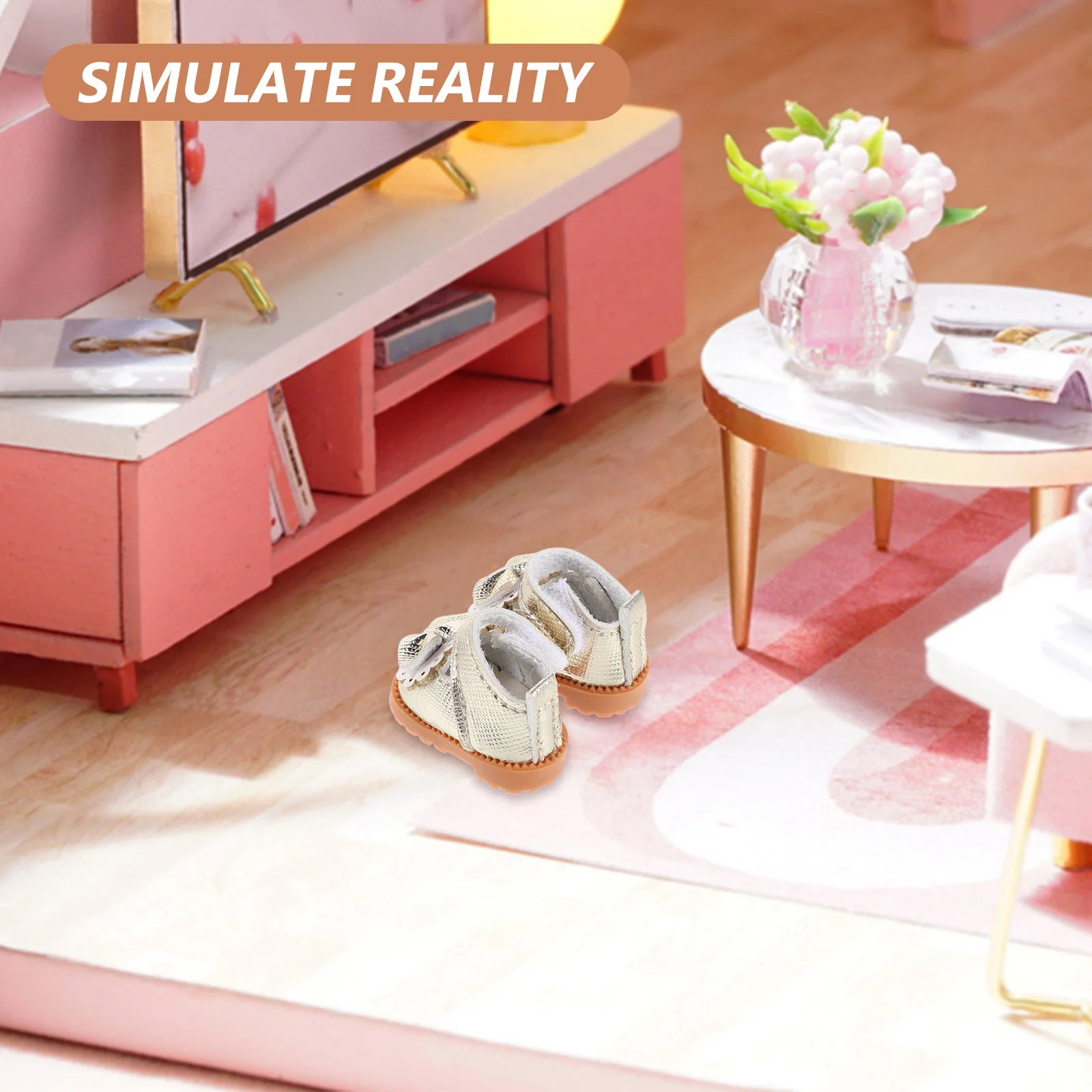 1 زوج الأميرة إكسسوارات أحذية ل 17 سنتيمتر Kawaii الصنادل المسطحة فستان صغير حتى الأحذية منزل اللعب ديكور الحفلات مقلد