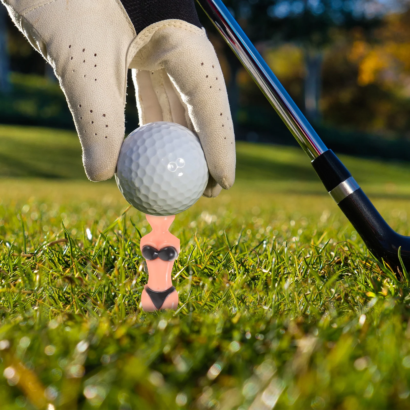 

6pcs Tees Lady Shape Plastic Golfing Spikes Durable Reusable Pegs For Practice Training Course Tall Golf Tees Golf Accessories