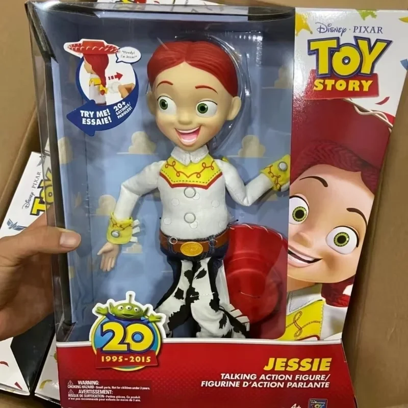 

Original Toy Story 20th Anniversary Woody & Jessie Talking Action Figures Doll Model Toy Desktop Ornament Gift Collectible