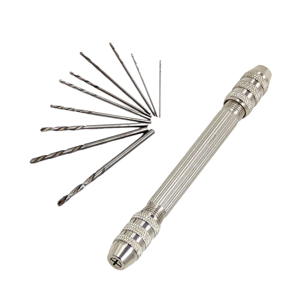 

1pcs Double Heads Hand Drill Tool Small Drills Steel Lightweight Compact For Easy Storage Hole Punching Woodworking Home Use