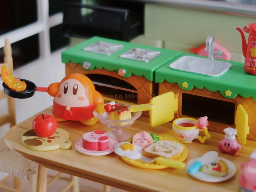 RE-MENT Kirby Kitchen Miniature Food Set - Blind Box Collectible Desktop Scene Dollhouse Play Food Microscale Toy Figures