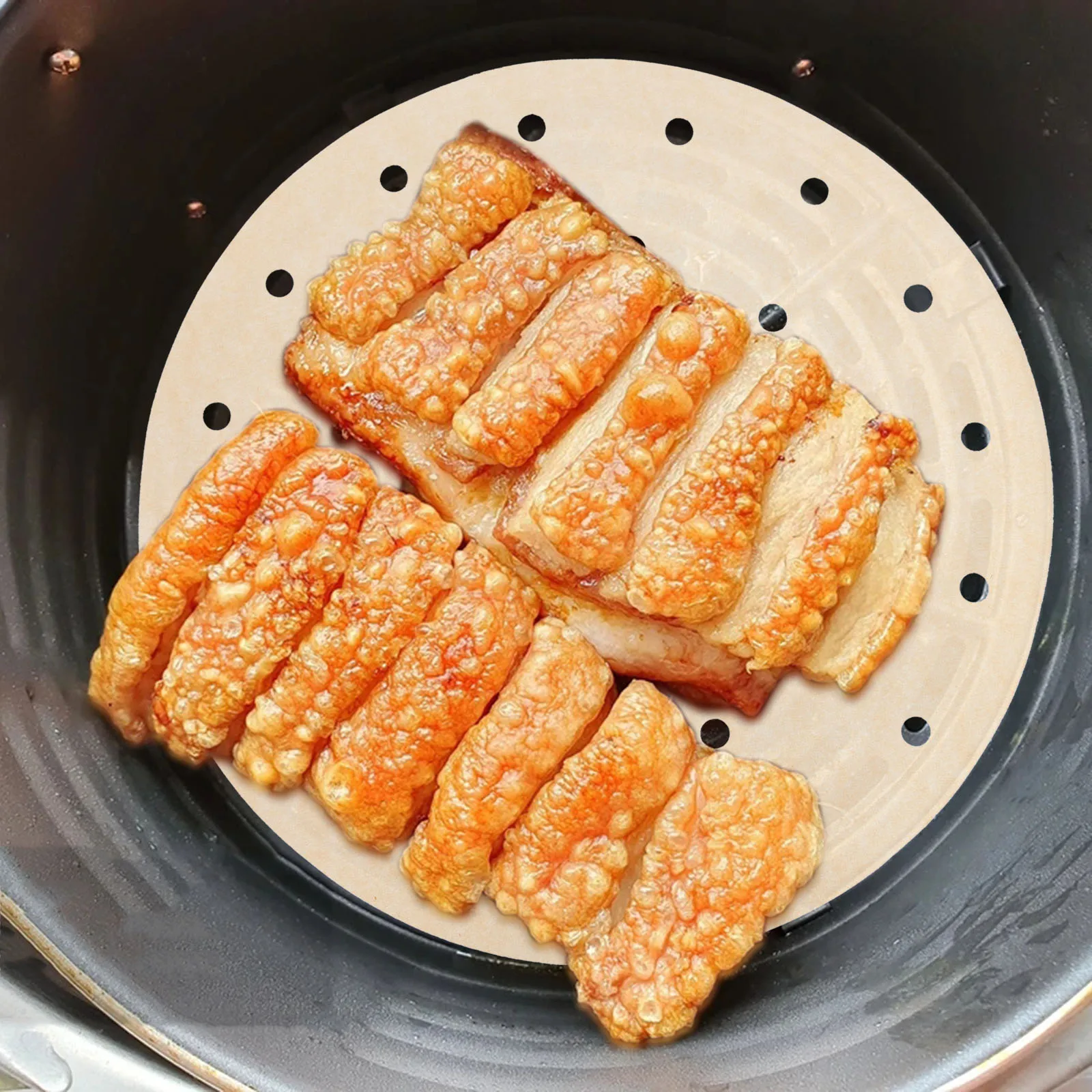 

100 Pcs Unbleached Parchment Inner Lining Paper Air Fryer Disposable Liner Silicone