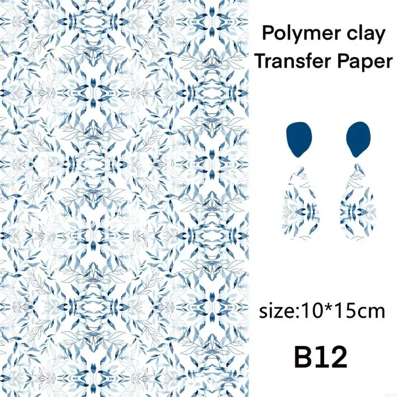 HX6F Artistic Clay Picture Transfers Delicate Earrings Designing Clay Transfer Paper with Floral Patterns
