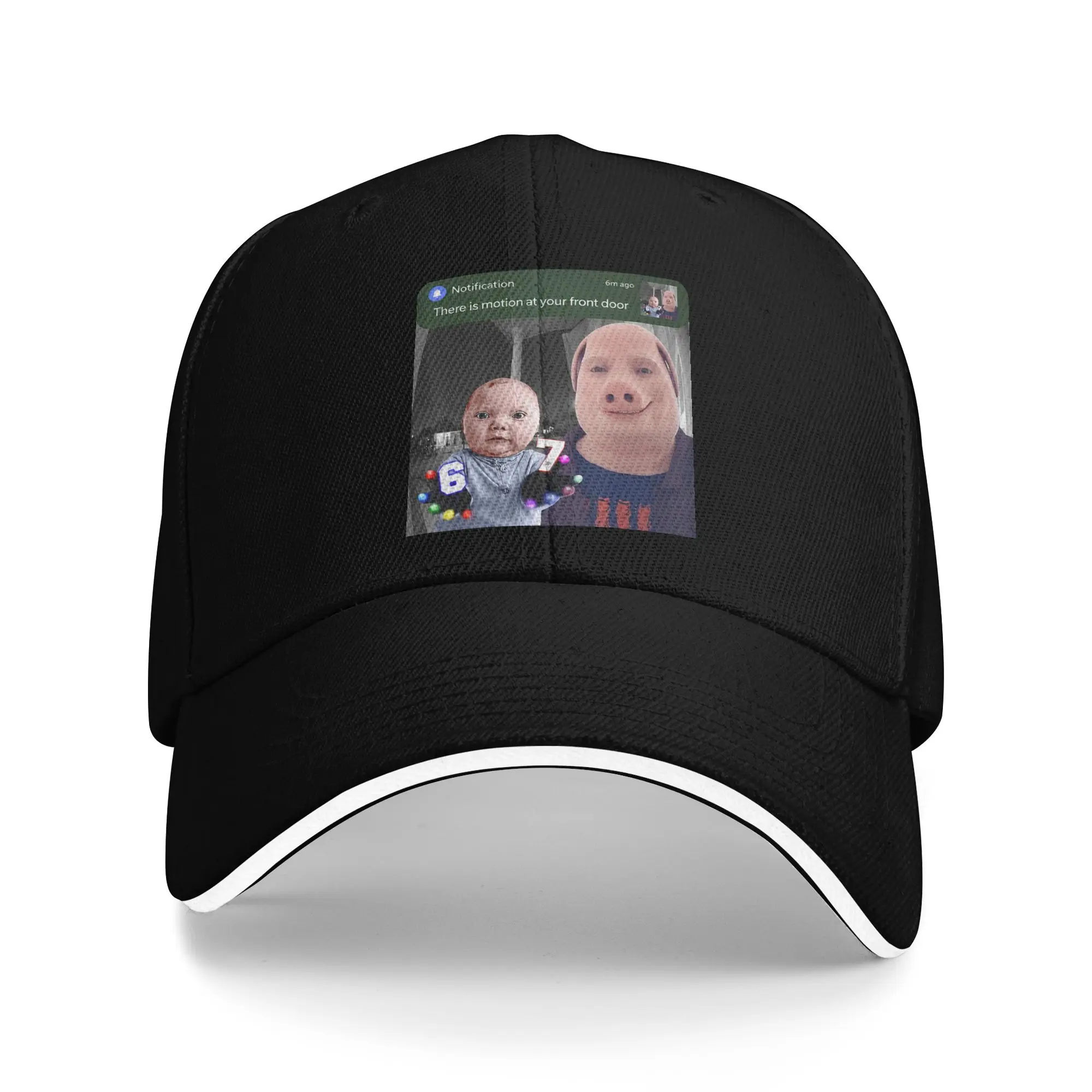 There is Motion At Your Front Door John Pork and Ai Baby Casual Baseball Cap Summer Trucker Hat Sun Tennis Skate Snapback Cap