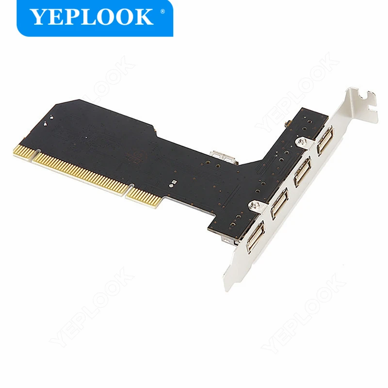 PCI a 4 + 1 puerto USB2.0 HUB 480Mbps Adaptador convertidor de tarjeta de expansión de escritorio tarjeta elevadora Chip NEC720101