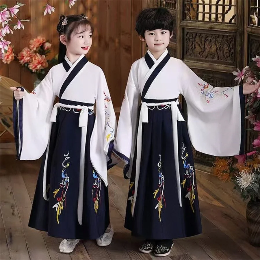 Traditional Chinese Vintage Clothing For Kids Boys Girls Women Hanfu Dress Tang Suit Kids Children Halloween Cosplay Costume view 3