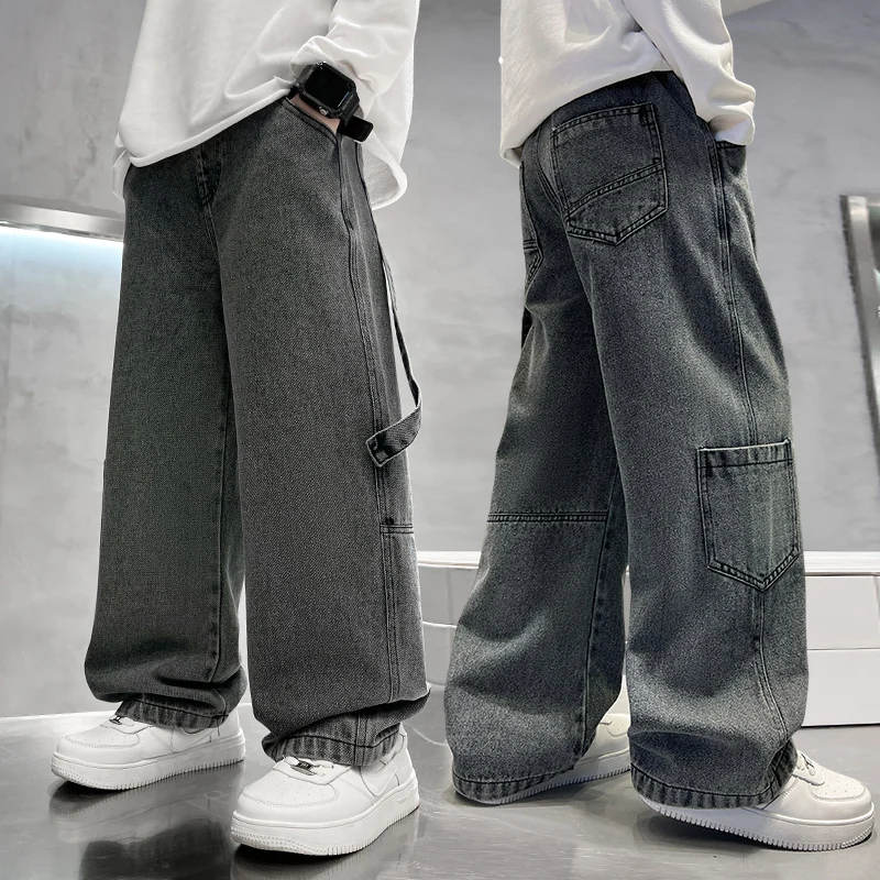 Jungenjeans, Frühlings- und Herbstsaison, Freizeithosen für Kinder, Outdoor-Jungenhosen, Streetstyle