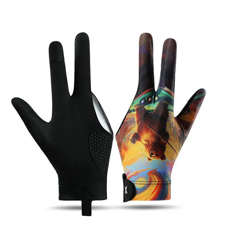 Billiard Pool Gloves 3 Finger Pool Mittens Elastic Adjustable Billiard  3 Finger Pool Cue Glove for Men & Women