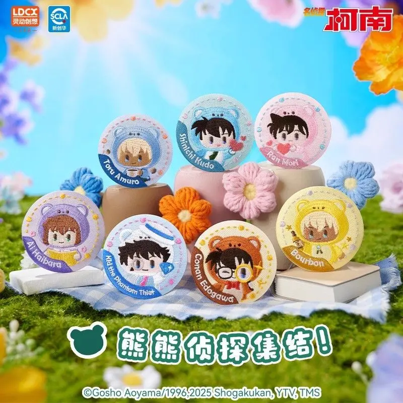 Nieuwe Originele Ldcx Smolq Detective Conan Bear Detective Serie Borduren Badge Blind Box Shinichi Ran Animatie Randapparatuur Gift