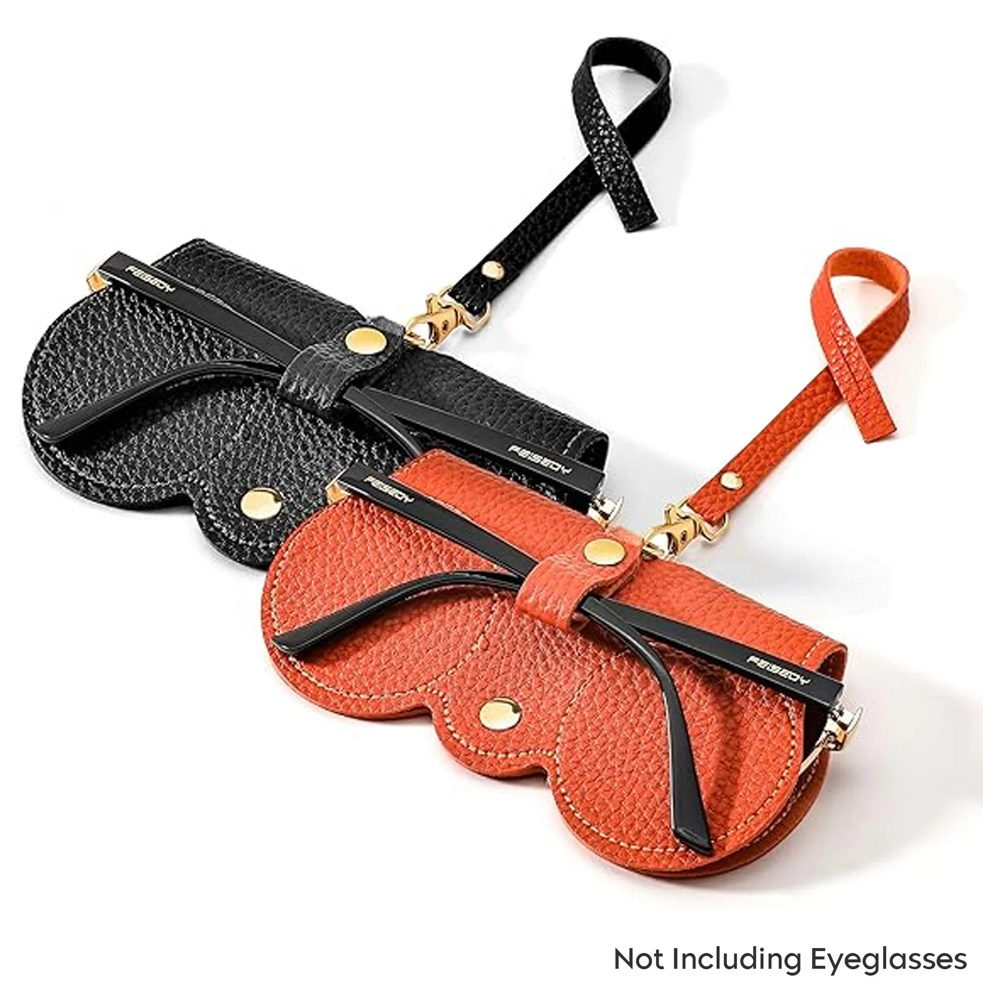 Sonnenbrillentasche aus weichem Leder, Brillenetui mit Halterung, tragbare Brillentasche mit Knopfclip-Handschlaufe