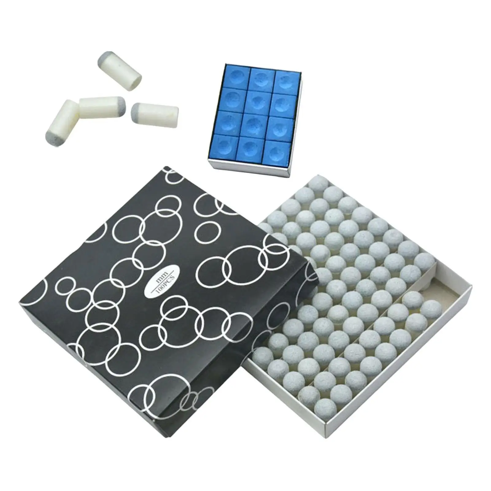 

100Pcs Slip on Pool Cue Tips Pool Table Accessories Professional Easy Installation Billiard Cue Tips for Beginner Women Adults