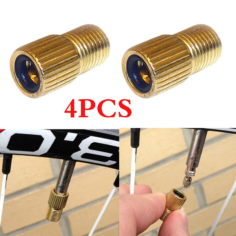 AliExpress NONE 4 Pcs Wheels Nozzle Cycling Tool Bicycle Pump Tire Valve Adapter Convert Tire Presta To Schrader Copper Bike Air Valve Adaptor