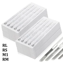 50pcs Sterilized Tattoo Needles Disposable RL RS M1 RM Tattoo Needle for Microblading Permanent Makeup Machine Gun Tattoo Supply